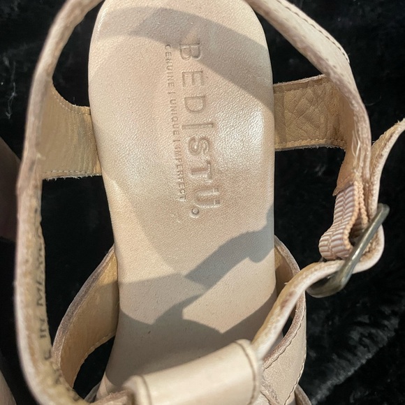 BEDlSTU Wooden Heel Leather Cream/TanBrown Shoes, Size 7 - Picture 6 of 8